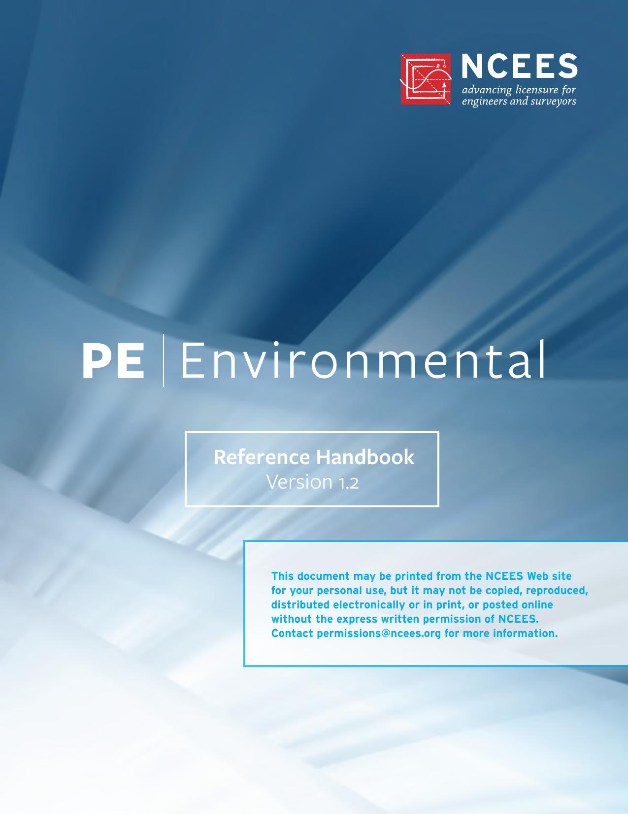 Principles and Practice of Engineering PE Environmental Reference Handbook by National Council of Examiners for Engineering and Surveying (NCEES)