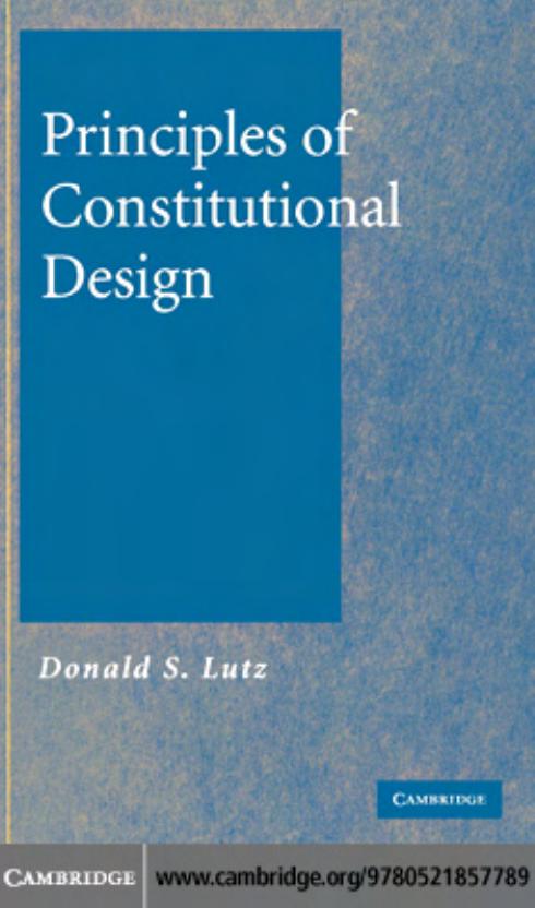 Principles of Constitutional Design by Donald S. Lutz