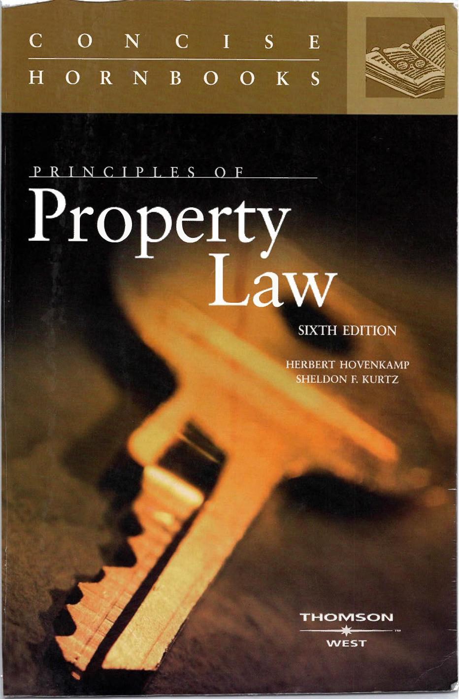 Principles of Property Law by Herbert Hovenkamp Sheldon Kurtz