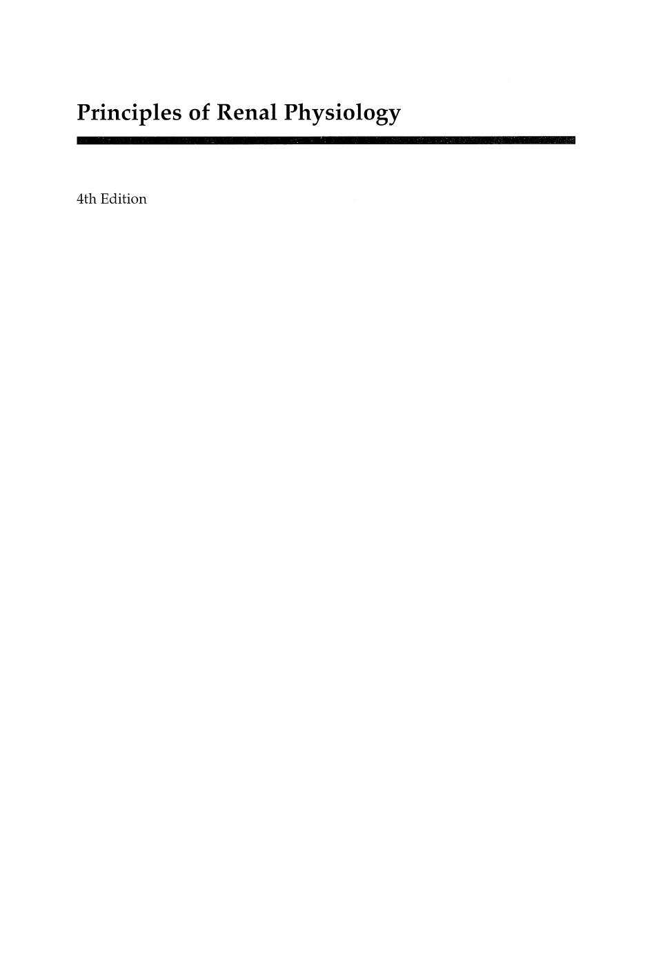 Principles of Renal Physiology by Chris Lote (auth.)