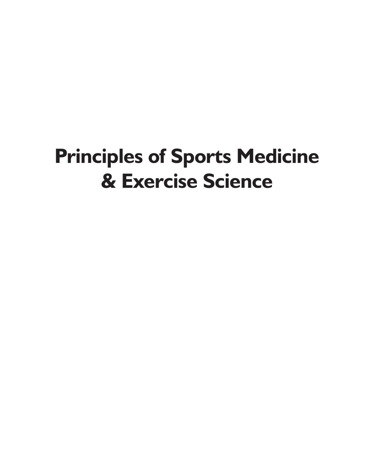 Principles of Sports Medicine & Kinesiology by Michael A. Buratovich