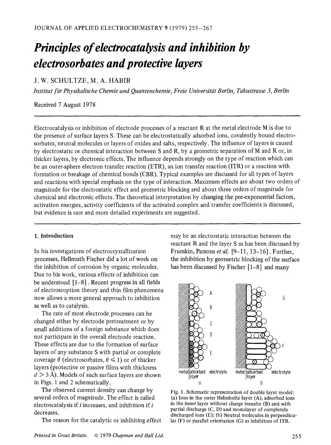 Principles of electrocatalysis and inhibition by electrosorbates and protective layers by Unknown