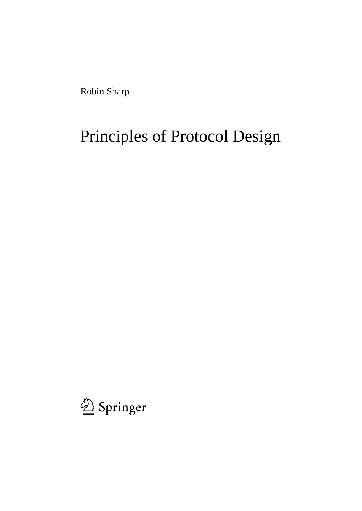 Principles of protocol design by Robin Sharp