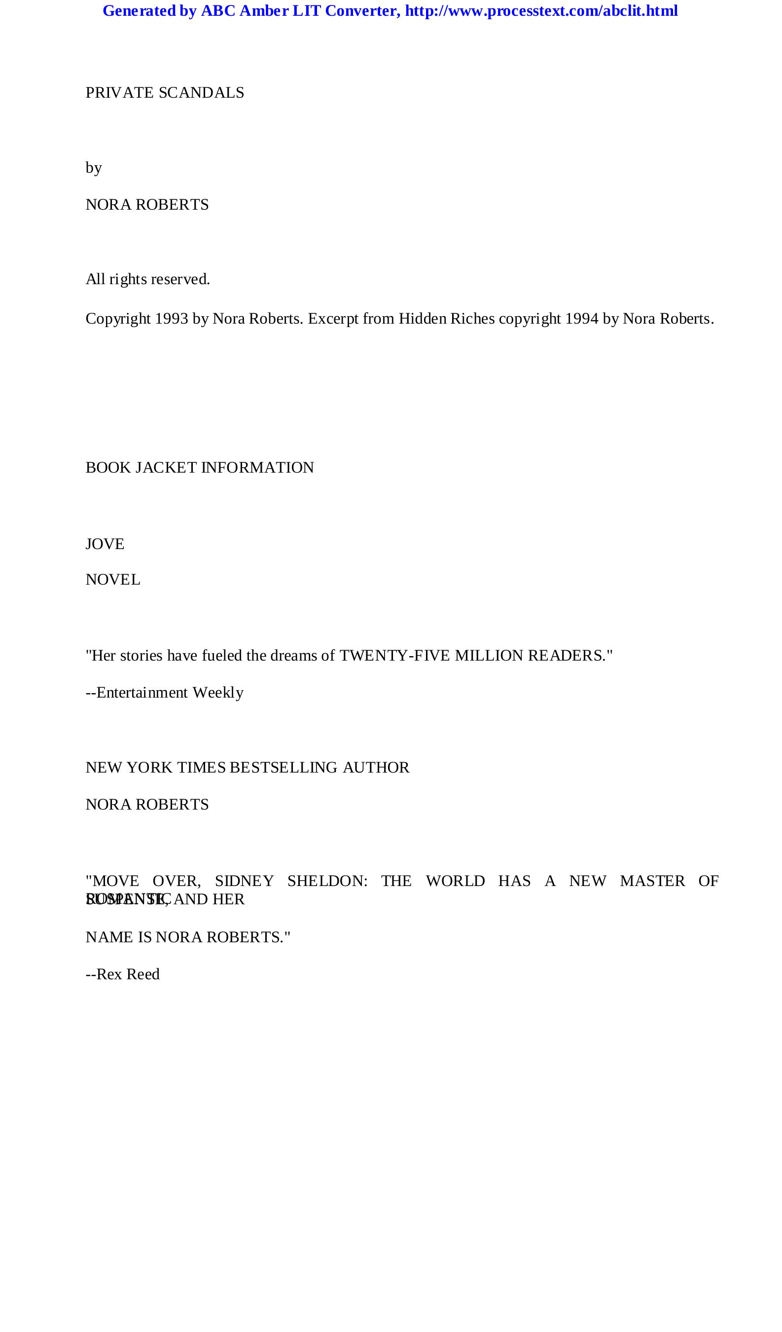 Private Scandals by Nora Roberts by hellopdf.com Inc