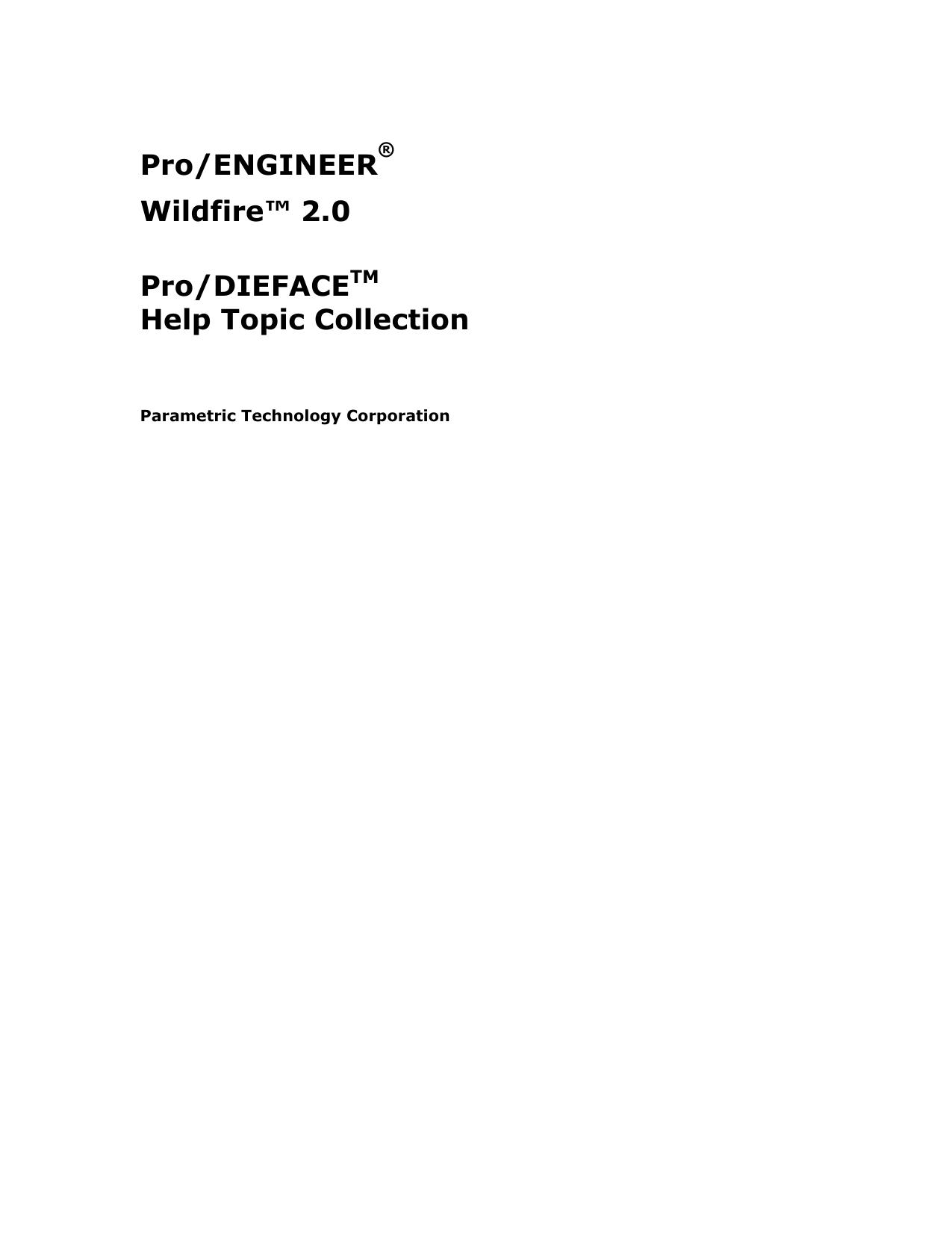 ProDIEFACE Help Topic Collection by Unknown