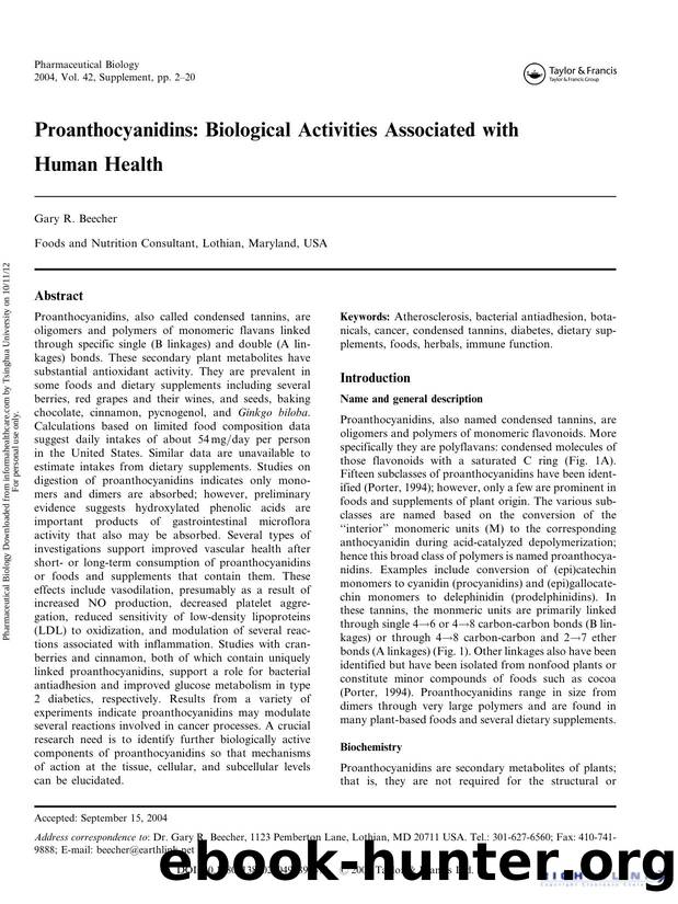 Proanthocyanidins: Biological Activities Associated with Human Health by Gary R. Beecher