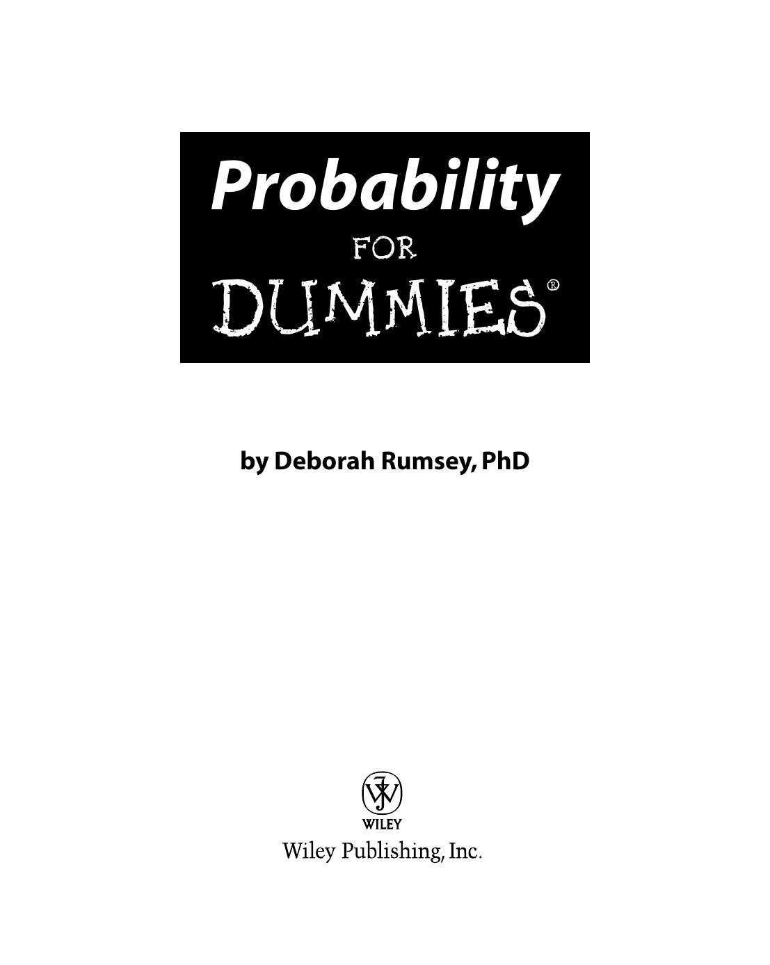 Probability For Dummies by Rumsey Deborah J