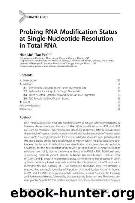 Probing RNA Modification Status at Single-Nucleotide Resolution in Total RNA by Nian Liu