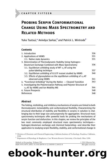 Probing Serpin Conformational Change Using Mass Spectrometry and Related Methods by Yuko Tsutsui & Anindya Sarkar & Patrick L. Wintrode