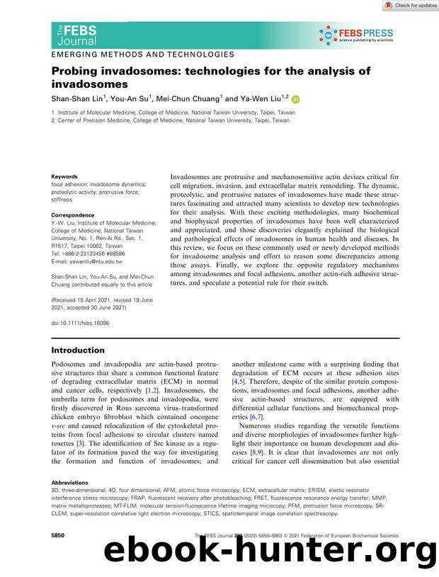 Probing invadosomes: technologies for the analysis of invadosomes by Unknown