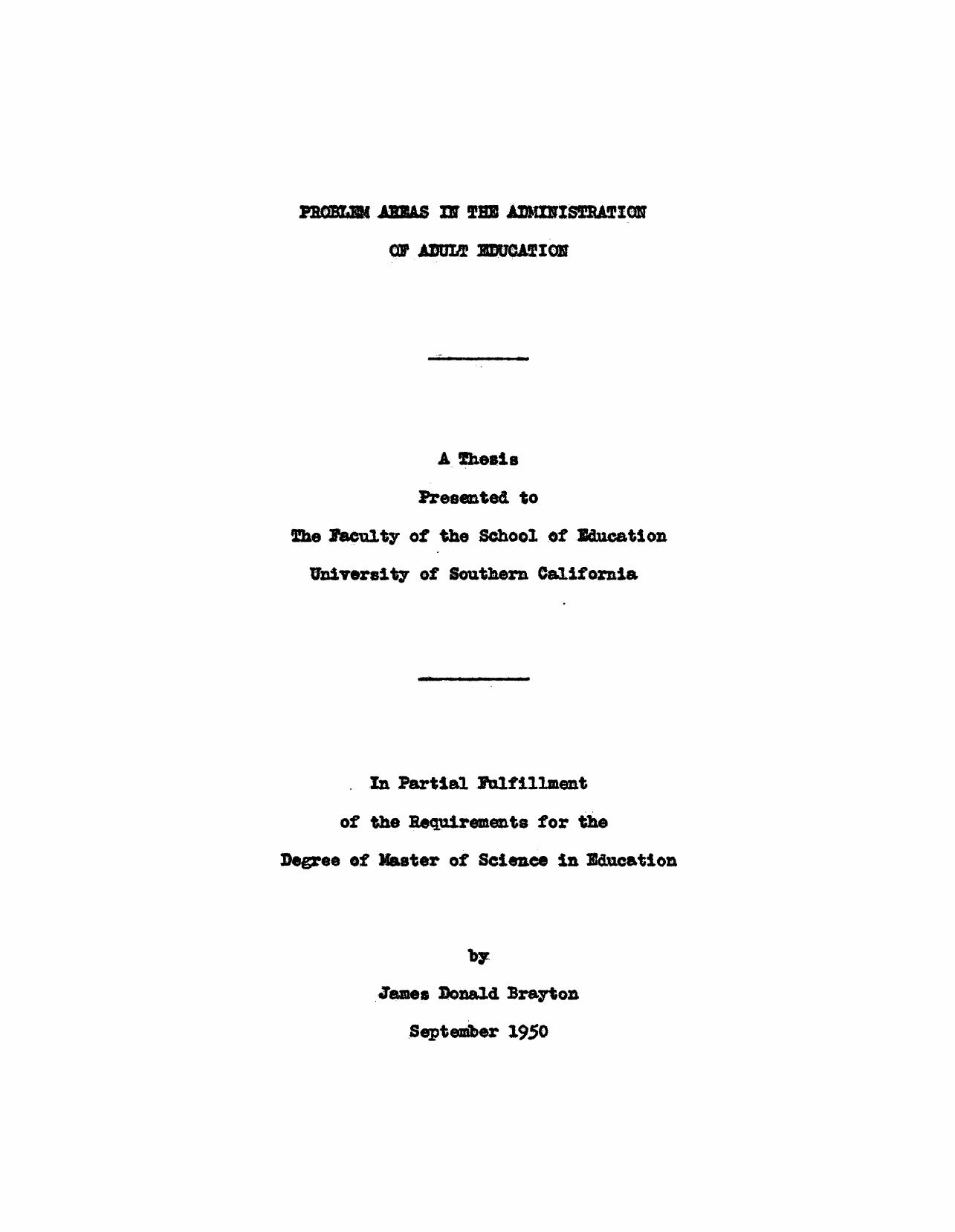 Problem areas in the administration of adult education by Brayton James Donald
