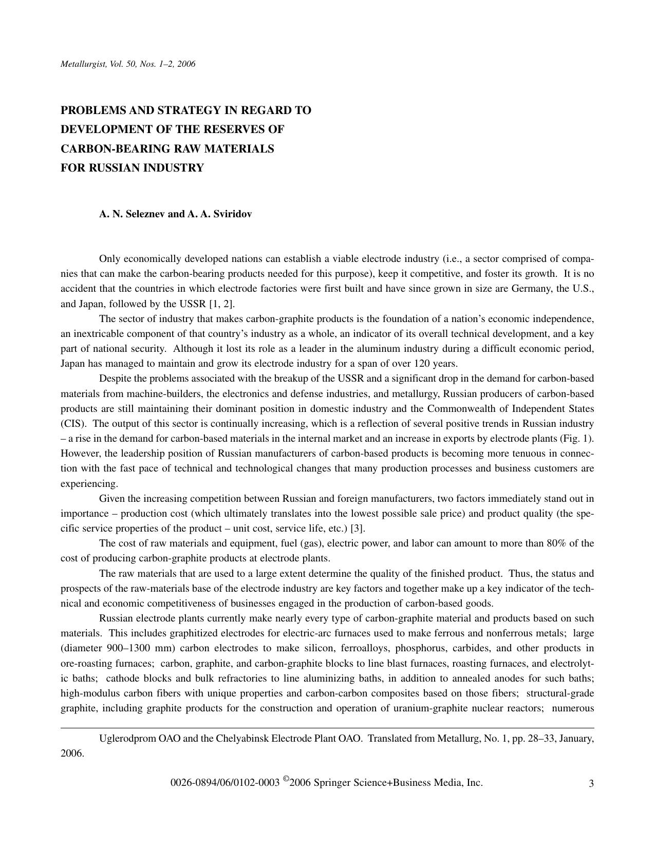 Problems and strategy in regard to development of the reserves of carbon-bearing raw materials for Russian industry by Unknown