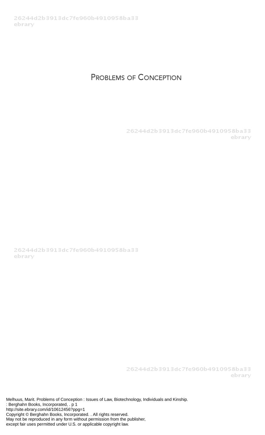 Problems of Conception: Issues of Law, Biotechnology, Individuals and Kinship by Marit Melhuus
