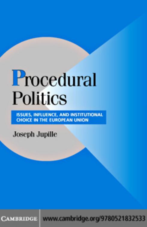 Procedural Politics: Issues, Influence, and Institutional Choice in the European Union by Joseph Jupille