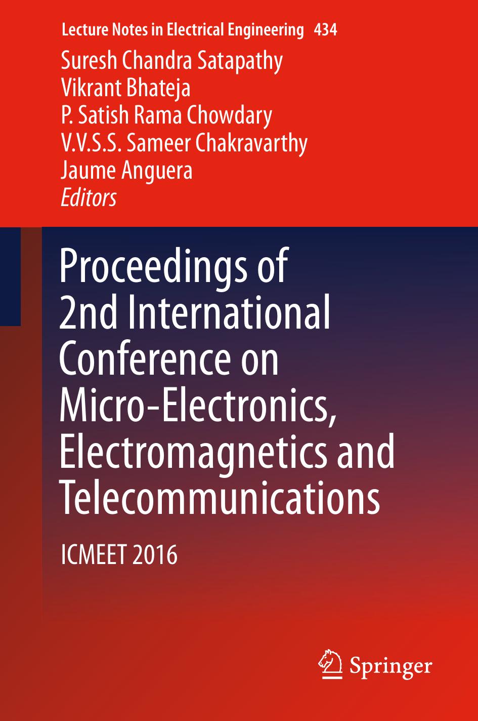 Proceedings of 2nd International Conference on Micro-Electronics, Electromagnetics and Telecommunications by Unknow