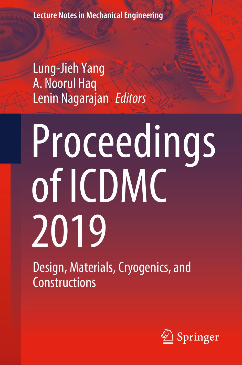 Proceedings of ICDMC 2019: Design, Materials, Cryogenics, and Constructions by Lung-Jieh Yang A. Noorul Haq Lenin Nagarajan