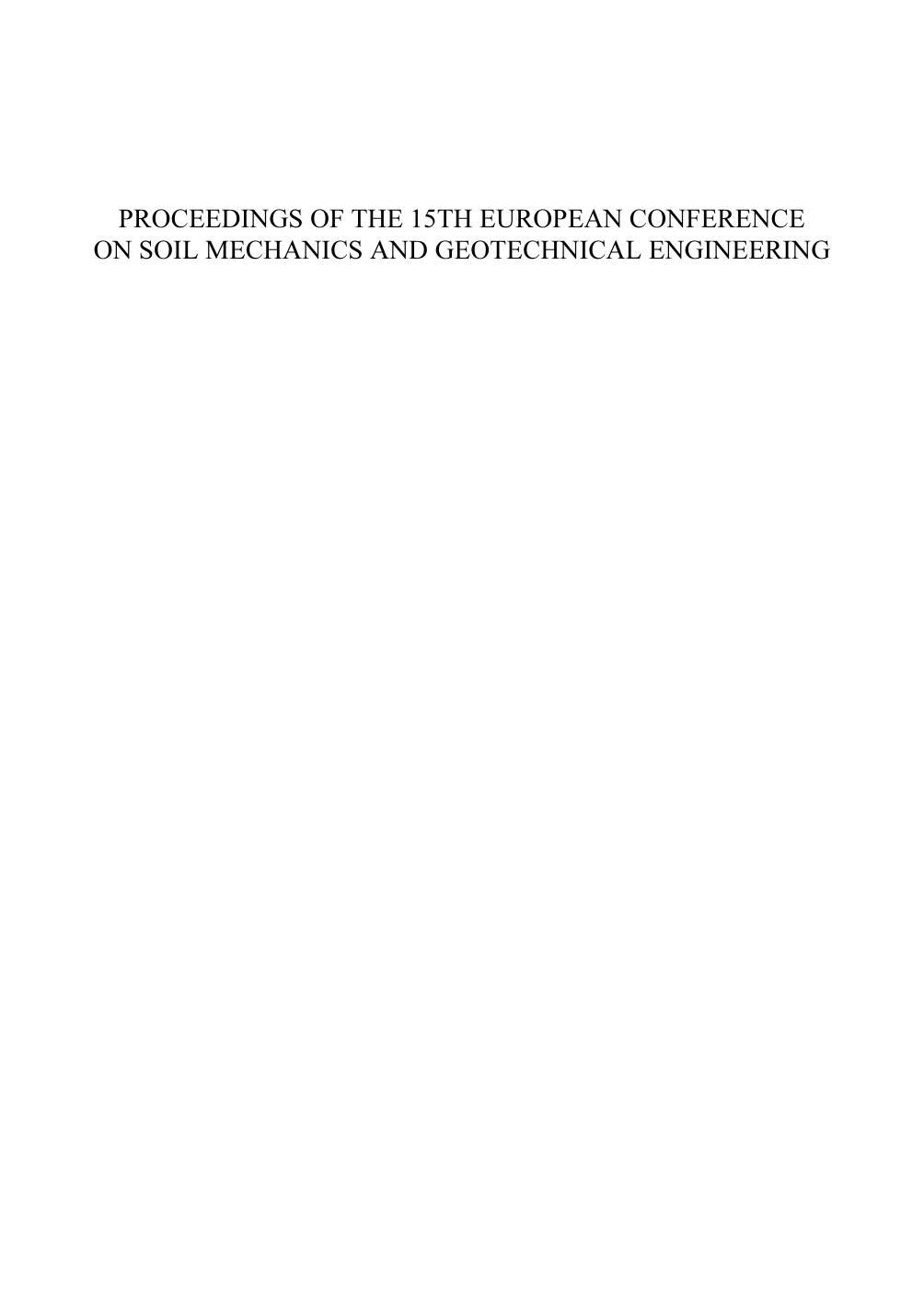 Proceedings of the 15th European Conference on Soil Mechanics and Geotechnical Engineering: Geotechnics of Hard Soils - Weak Rocks (Parts 1, 2 and 3) by A. Anagnostopoulos