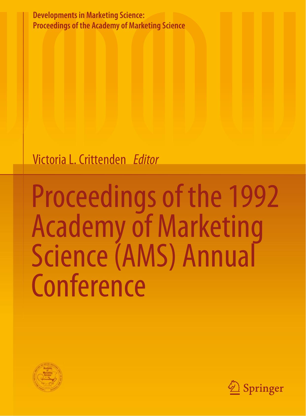 Proceedings of the 1992 Academy of Marketing Science (AMS) Annual Conference by Victoria L. Crittenden (eds.)