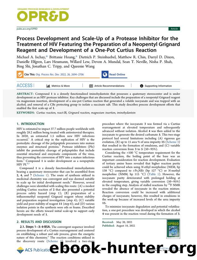 Process Development and Scale-Up of a Protease Inhibitor for the Treatment of HIV Featuring the Preparation of a Neopentyl Grignard Reagent and Development of a One-Pot Curtius Reaction by unknow