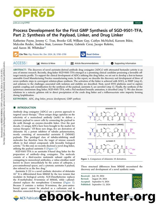 Process Development for the First GMP Synthesis of SGD-9501-TFA, Part 2: Synthesis of the Payload, Linker, and Drug Linker by unknow