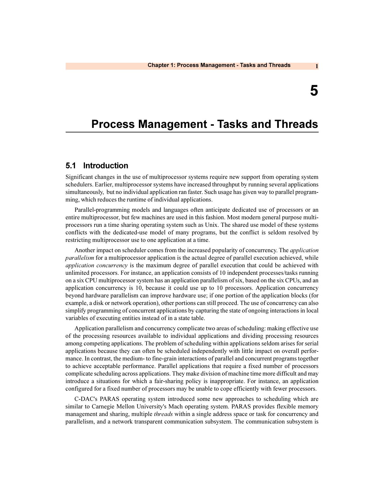 Process Management by Tasks & Threads