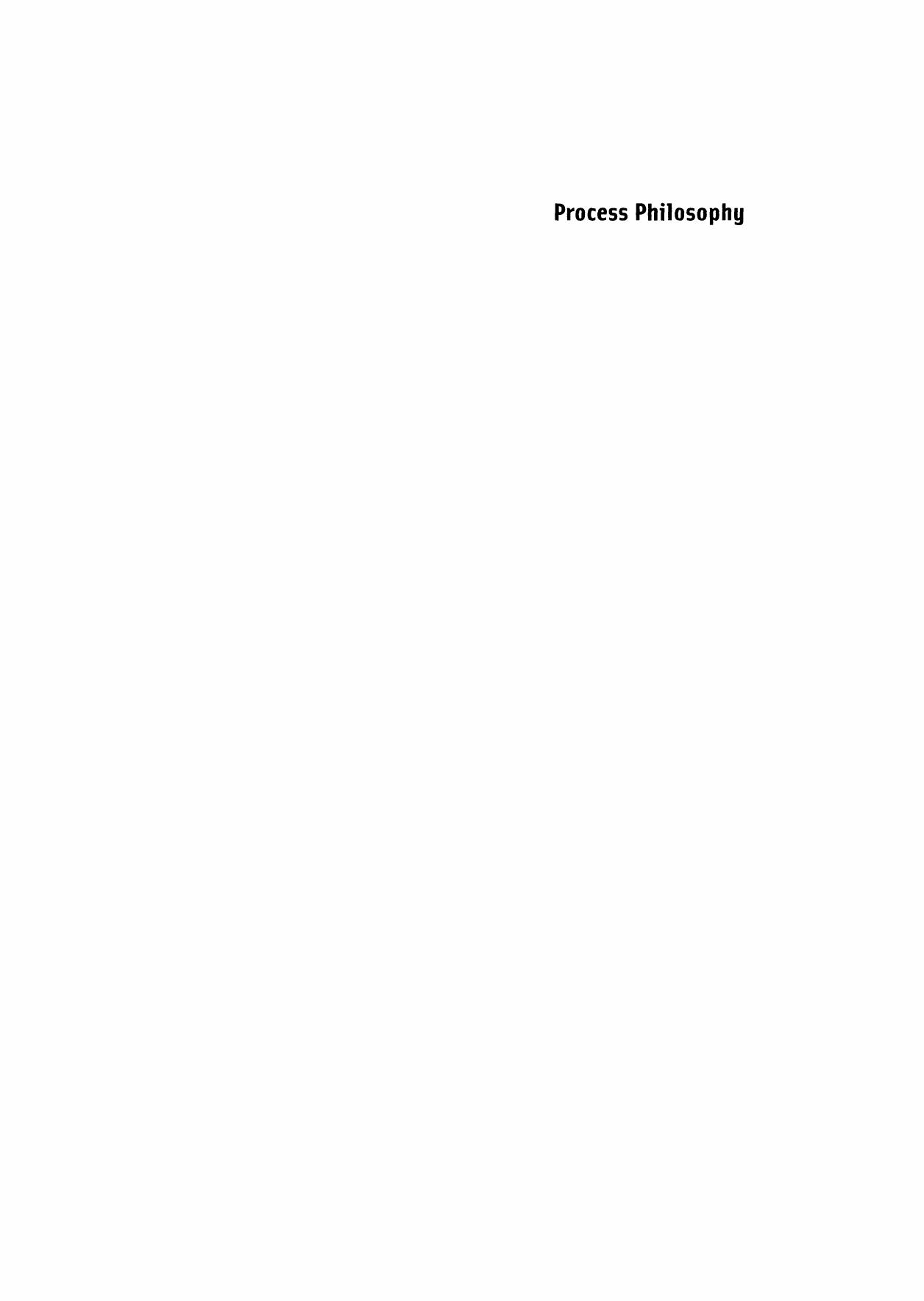 Process Philosophy: A Survey of Basic Issues by Nicholas Rescher