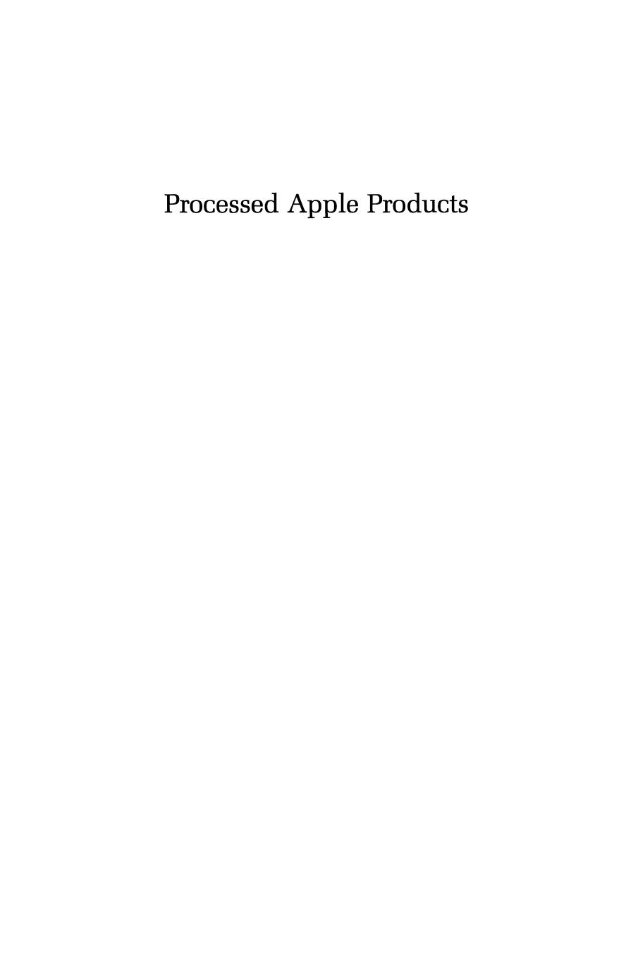 Processed apple products by Donald L Downing