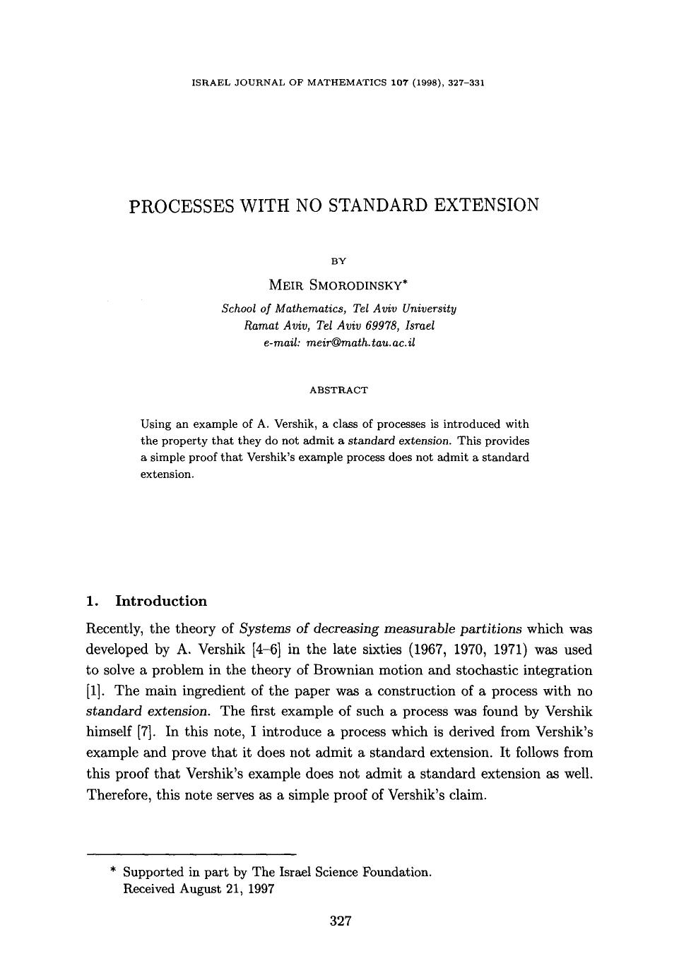 Processes with no standard extension by Unknown