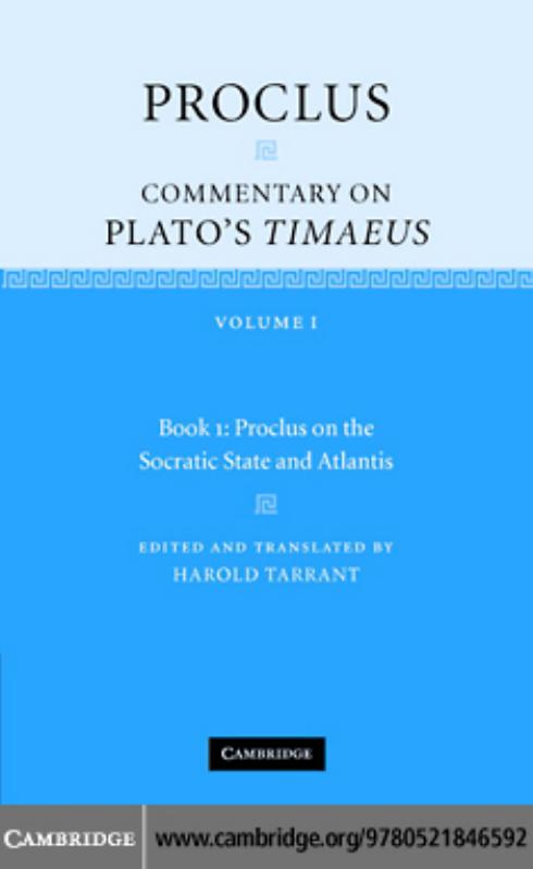 Proclus: Commentary on Plato's Timaeus: Proclus on the Socratic State and Atlantis by Proclus Harold Tarrant