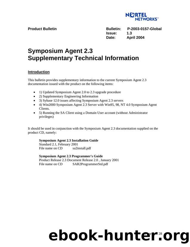 Product Bulletin by Nortel Networks