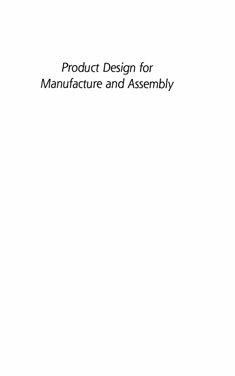 Product Design for Manufacture and Assembly Second Edition KINGDWARF by Unknown