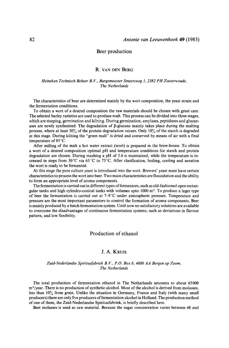 Production of ethanol by Unknown