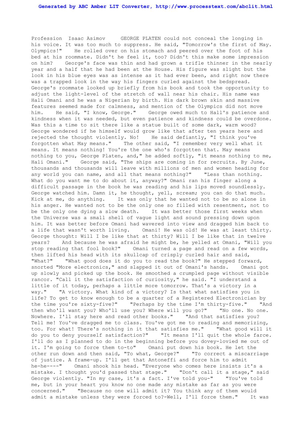 Profession by Isaac Asimov