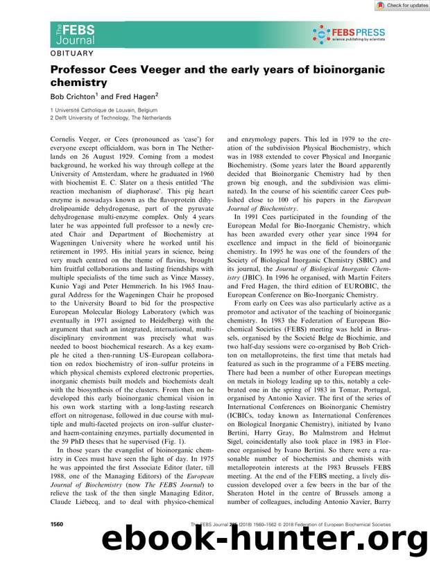 Professor Cees Veeger and the early years of bioinorganic chemistry by Unknown