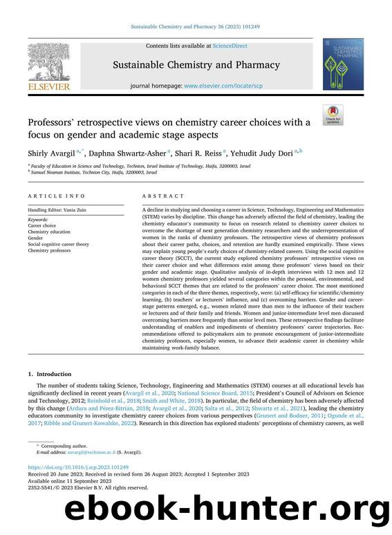 ProfessorsÃ¢&#x80;&#x99; retrospective views on chemistry career choices with a focus on gender and academic stage aspects by Shirly Avargil