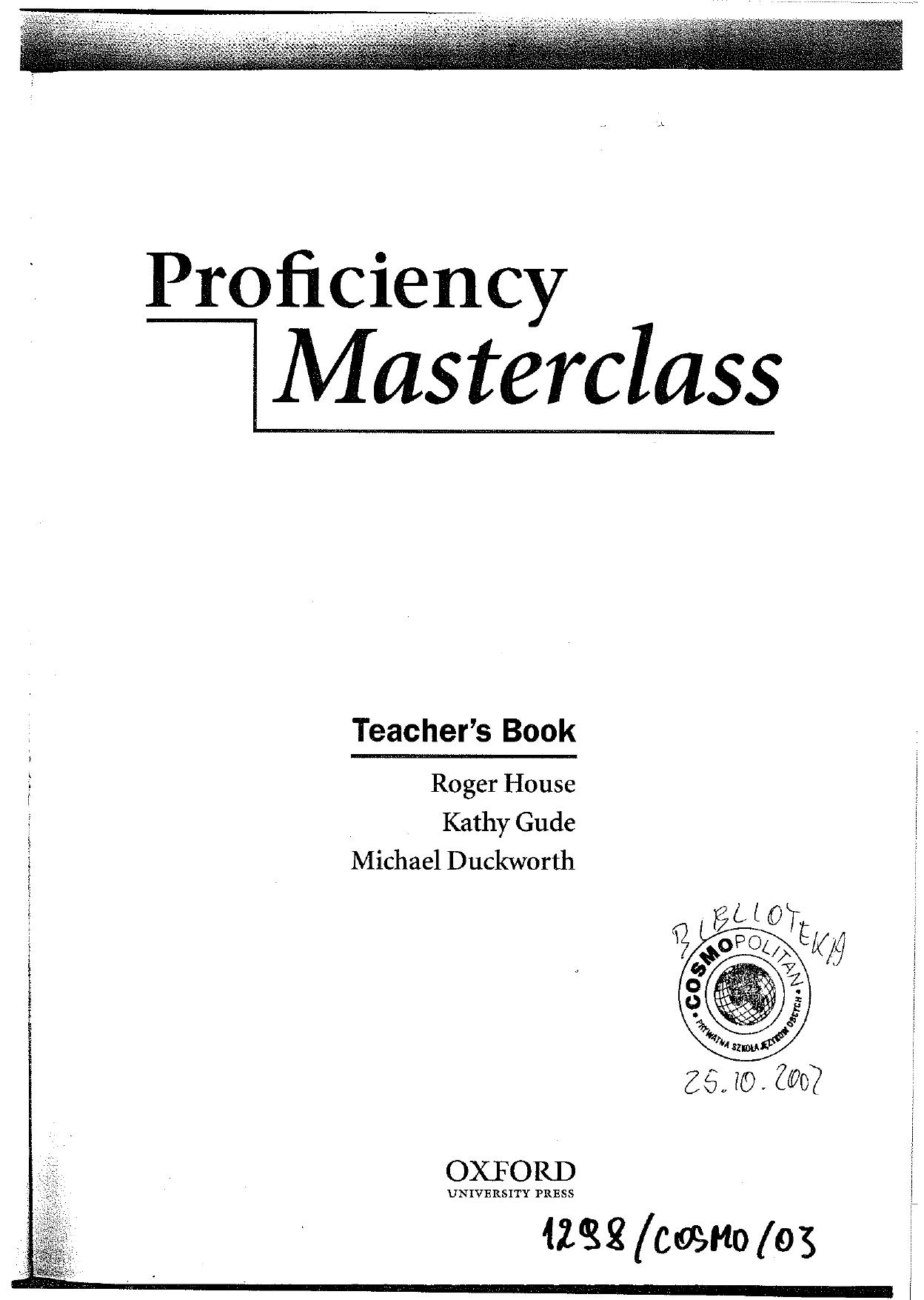 Proficiency Masterclass Teacher s Book by Unknown