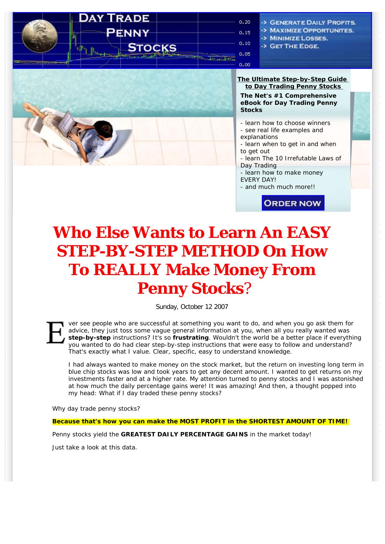 Profit From Day Trading Penny Stocks. by Best of Kuszter's Collection