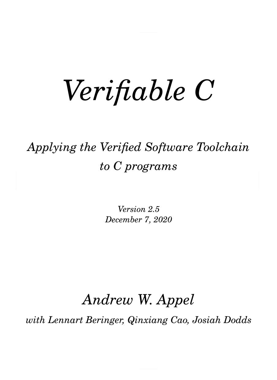 Program Logics for Certified Compilers by Andrew W. Appel