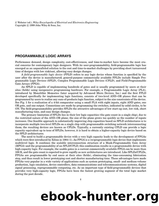 Programmable Logic Arrays". In: Wiley Encyclopedia of Electrical and Electronics Engineering by Unknown