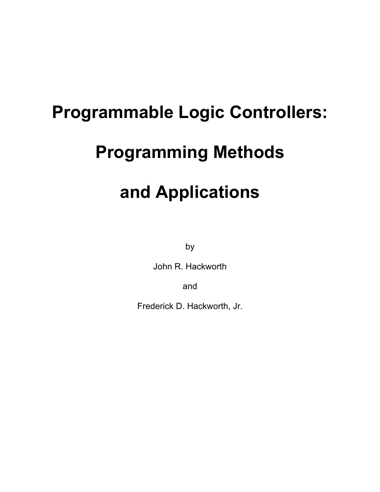 Programmable Logic Controllers Programming Methods by Unknown