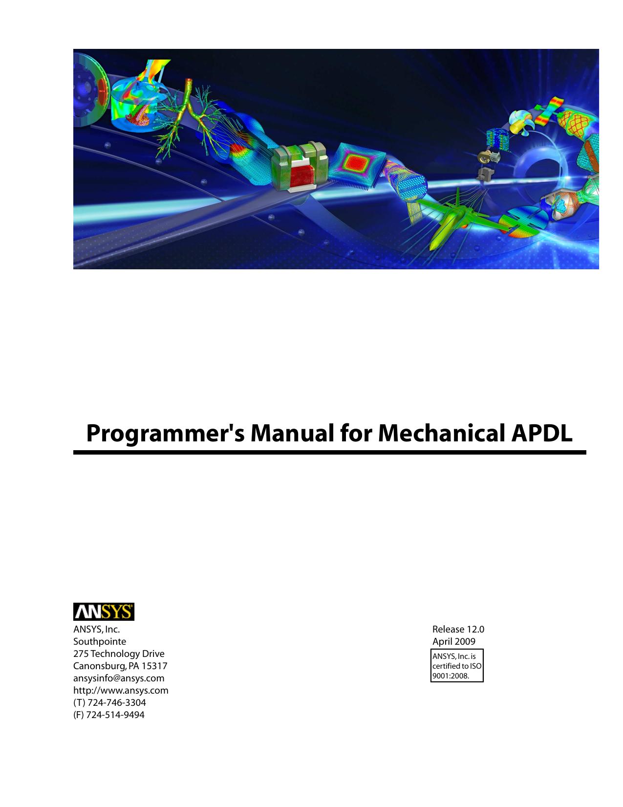 Programmer's Manual for Mechanical APDL by Unknown