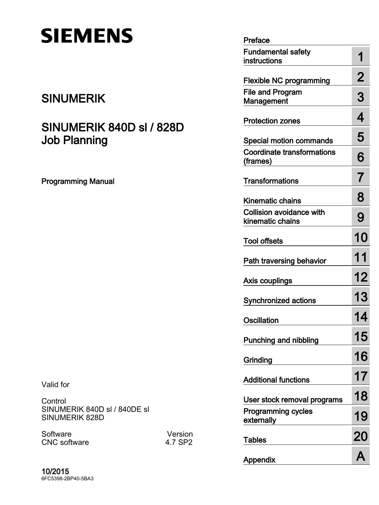 Programming Manual Job Planning by Siemens AG & DF MC