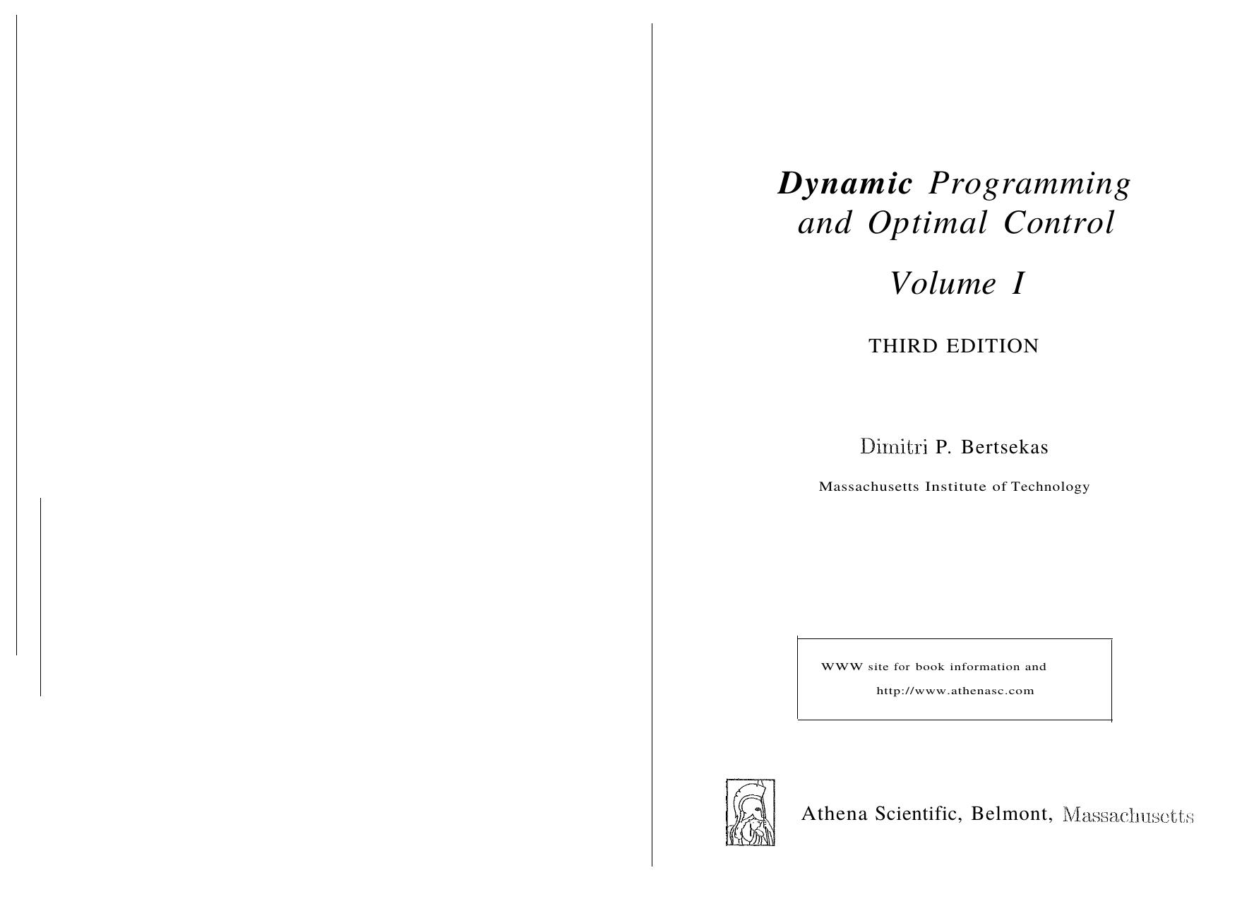 Programming and Optimal Control2 by Unknown