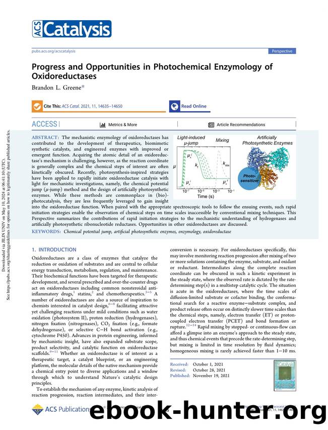 Progress and Opportunities in Photochemical Enzymology of Oxidoreductases by Brandon L. Greene