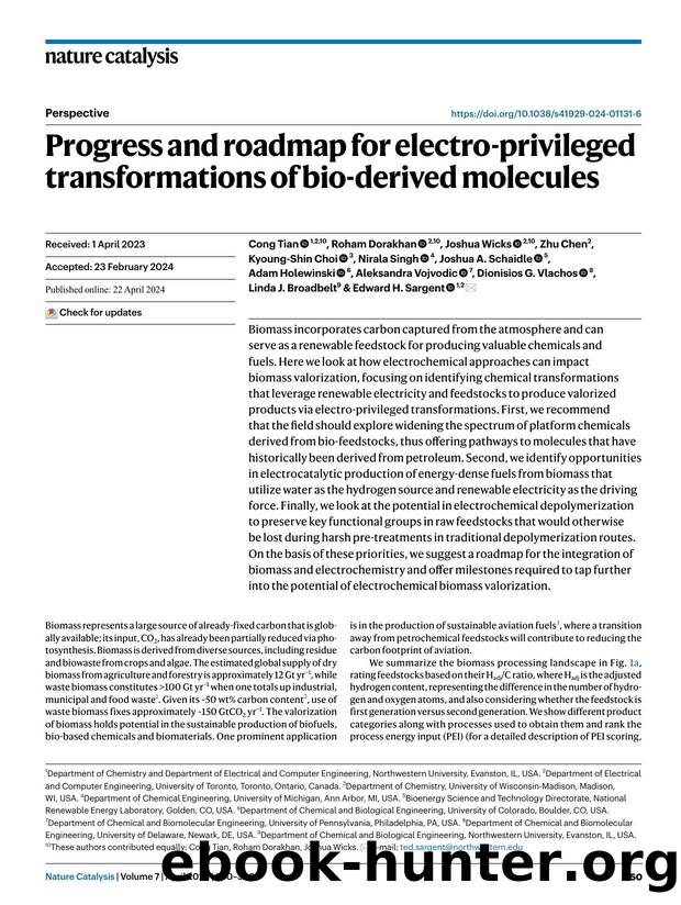 Progress and roadmap for electro-privileged transformations of bio-derived molecules by unknow