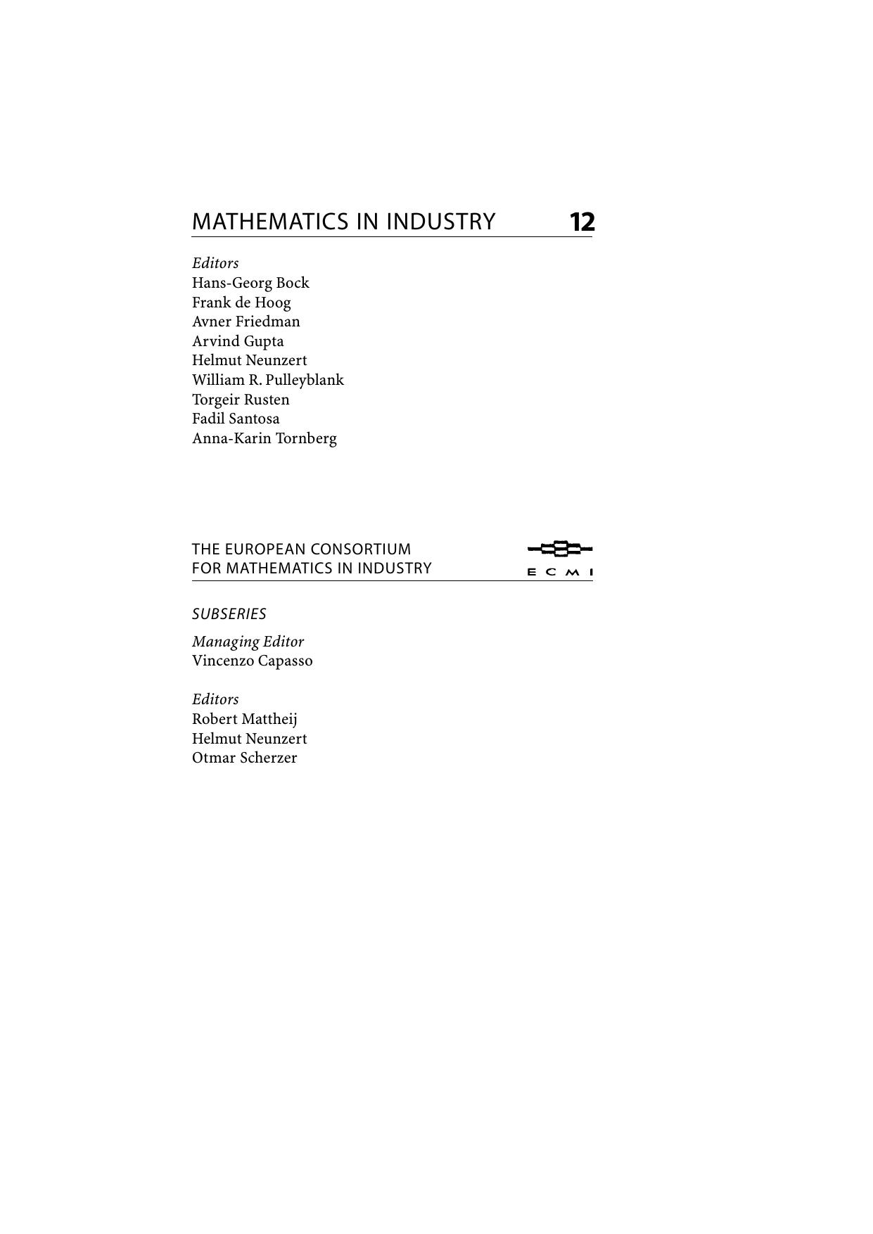 Progress in Industrial Mathematics at Ecmi 2006 by Luis L. Bonilla Miguel Moscoso Gloria Platero Jose M. Vega