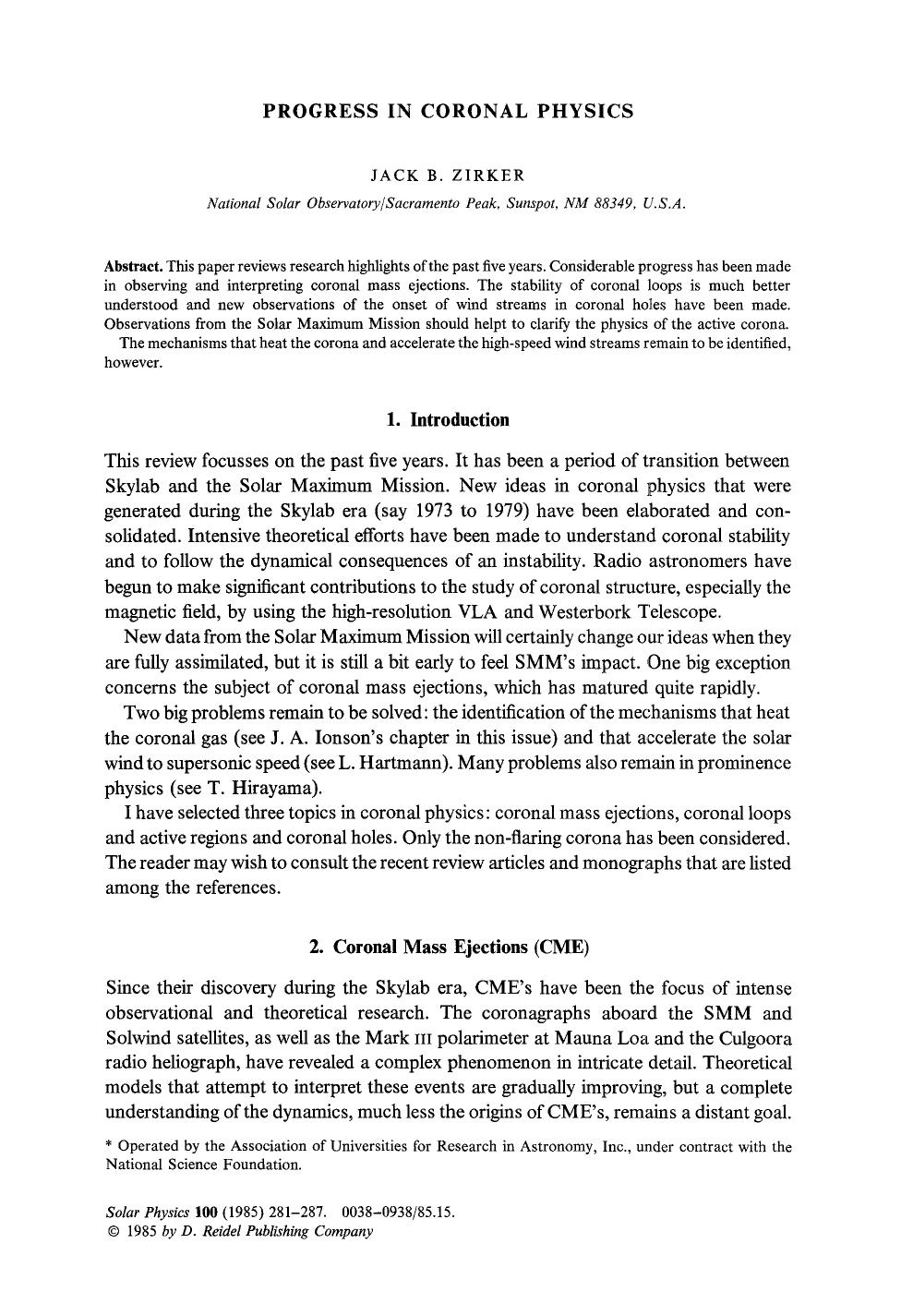 Progress in coronal physics by Unknown
