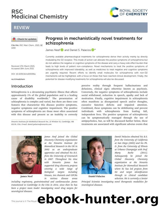 Progress in mechanistically novel treatments for schizophrenia by James Neef & Daniel S. Palacios