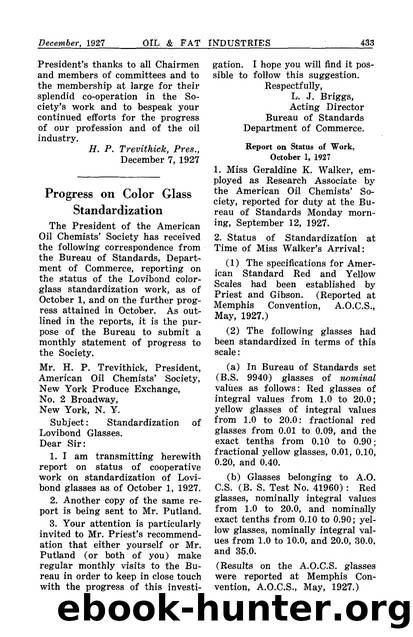 Progress on color glass standardization by Unknown