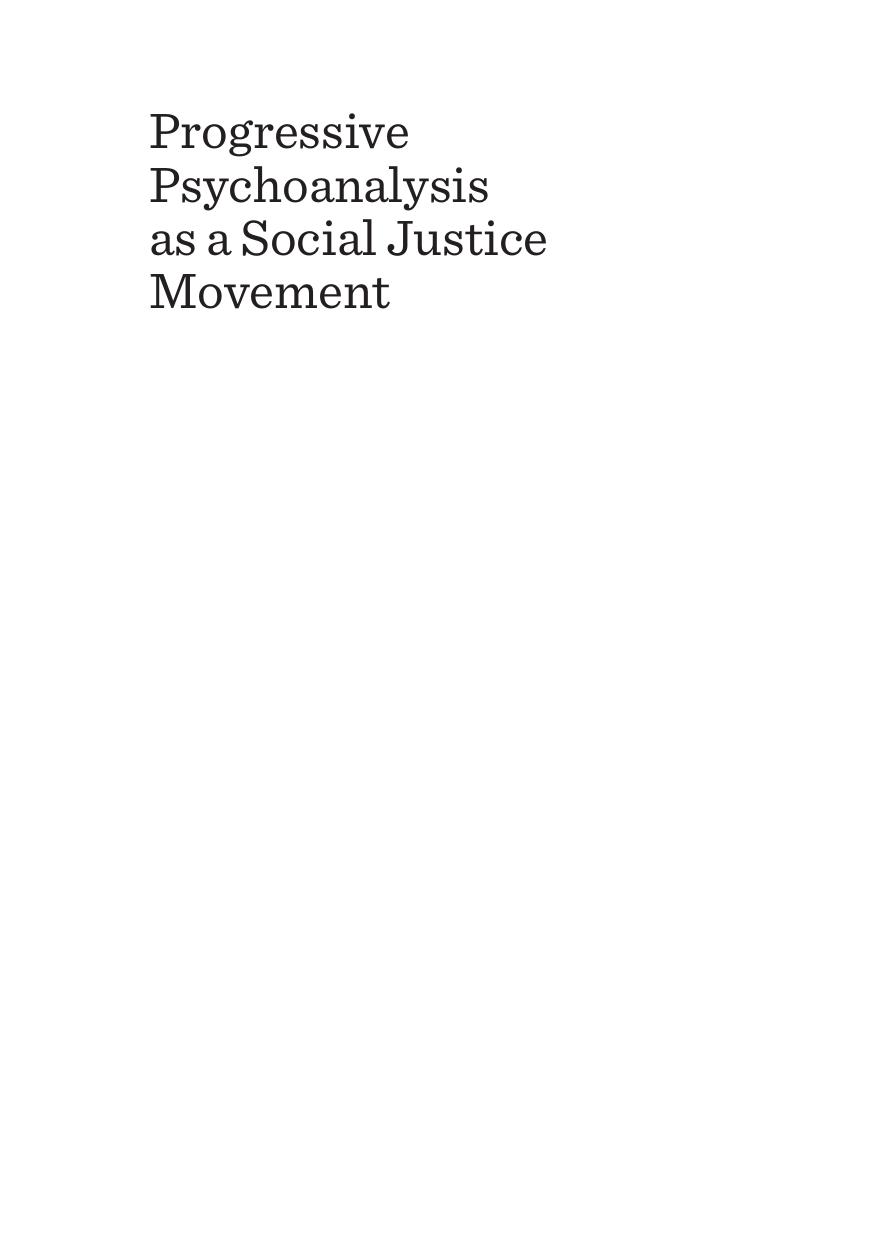Progressive Psychoanalysis as a Social Justice Movement by Scott Graybow
